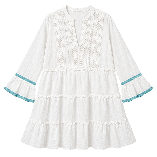 Walker & Wade Belle Dress Size XL White Tiered Tunic