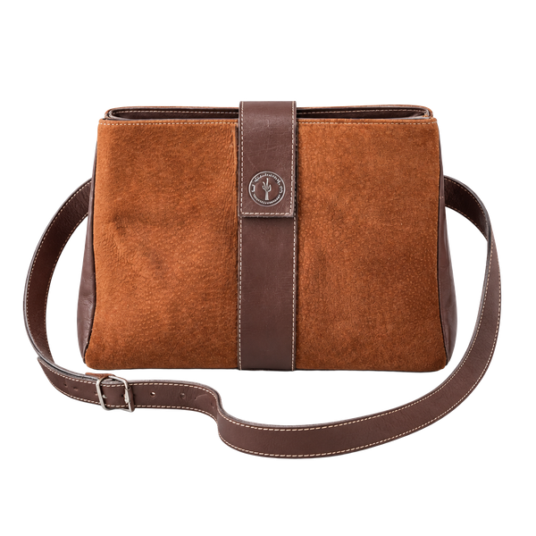  Vintage Cardon Brown Suede Leather Crossbody Shoulder Bag