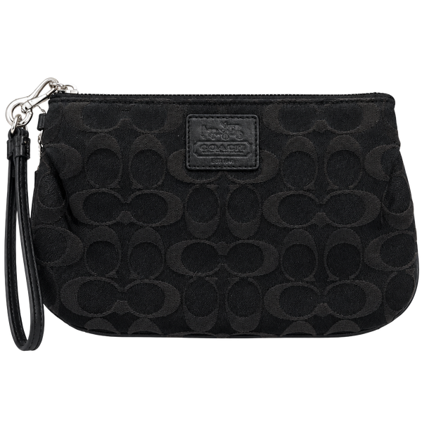 Coach Vintage Y2K Black Signature C Jacquard Wristlet Mini Bag