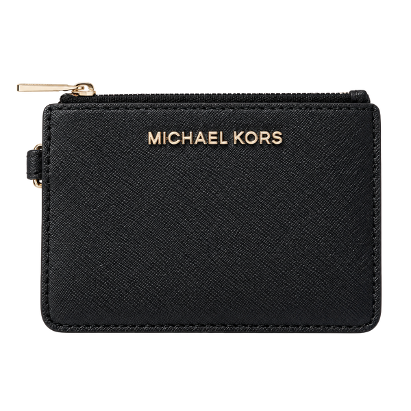 Michael Kors Jet Set Travel Saffiano Leather Coin Pouch Wallet Black