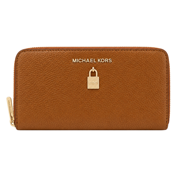 Michael Kors Jet Set Travel Continental Wallet Brown Pebbled Leather