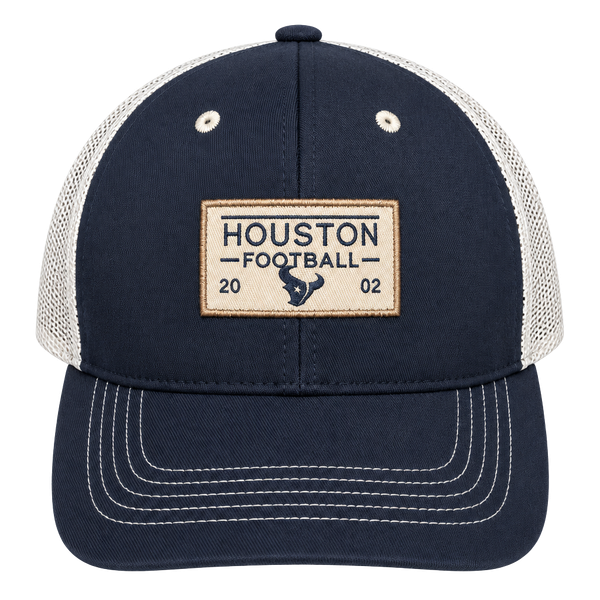 NFL Houston Texans Trucker Hat One Size Navy Beige Patch Adjustable