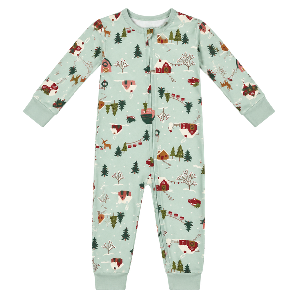Modern Moments by Gerber Pajamas Size 3T Christmas Village Hacci