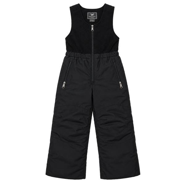 White Sierra Kids 4T Black Snow Bib Ski Pants Fleece Insulated Winter