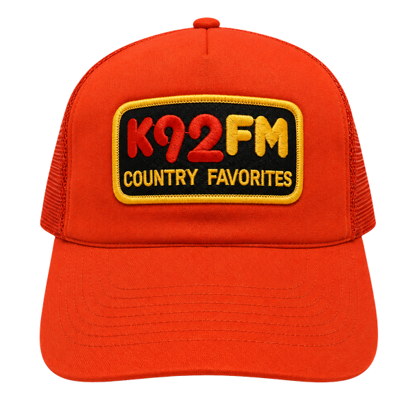 Headwear K92FM Country Favorites Trucker Hat Red Mesh Snapback