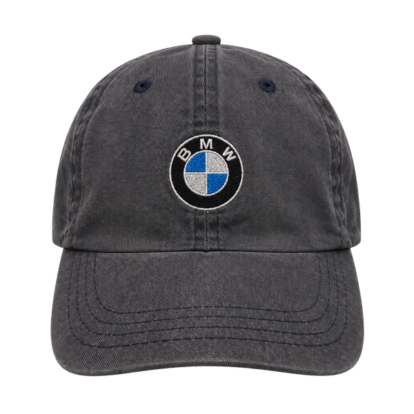BMW Embroidered Logo Vintage Faded Cotton Dad Hat Blue Adjustable