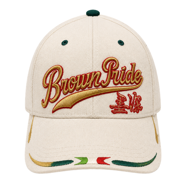 Dinos Brown Pride Embroidered White Dad Hat