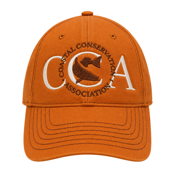 Coastal Conservation Association Hat Orange Embroidered Cotton
