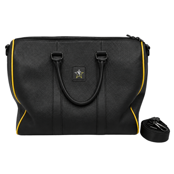 The Heyyman NBA All-Star 2023 Utah Leather Duffle Bag Black Yellow Carry On