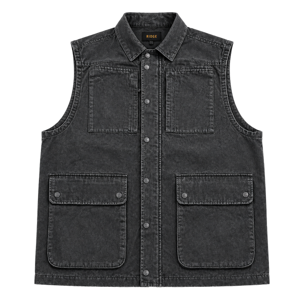 Ridgecut Heritage Vest Size XL Gray Canvas Utility Workwear