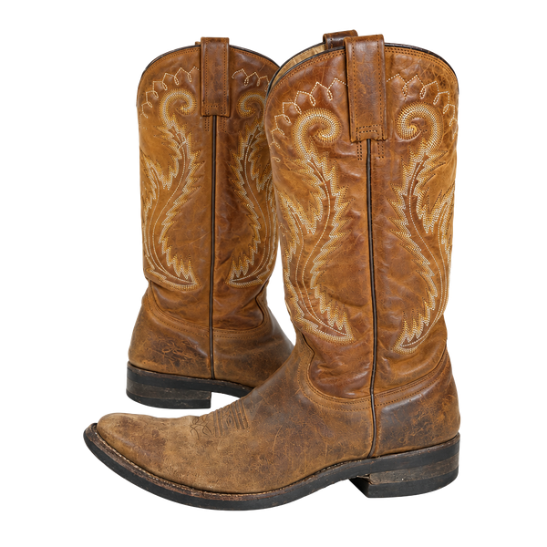 Botas Jaca Western Cowboy Boots Tan Leather