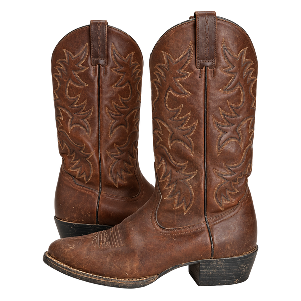 Ariat Heritage R Toe Western Cowboy Boots Brown Leather