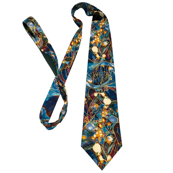 Grace Silk Necktie Vegetable Medley Watercolor Abstract Print by Grace Newburger