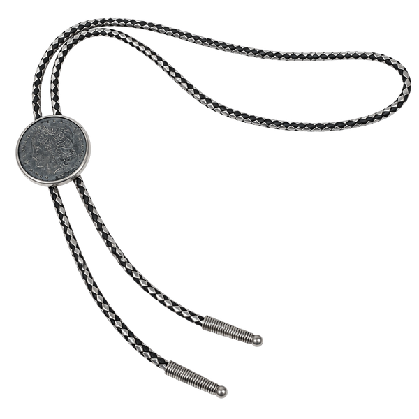 Vintage Key Date 1881 Morgan Silver Dollar BOLO TIE Necklace 90% Silver 