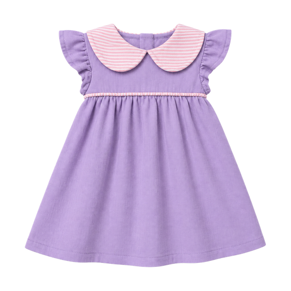 Trotter St Kids Dress Size 12M Purple Stripe