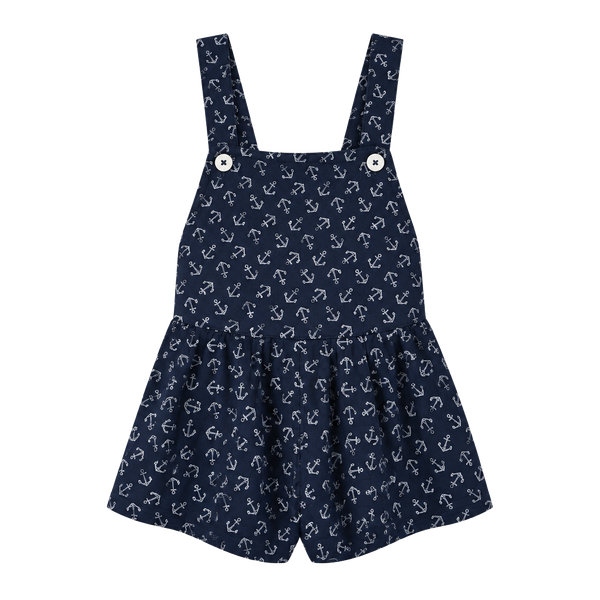 Ralph Lauren Anchor Ruffle Romper Size 6M Blue