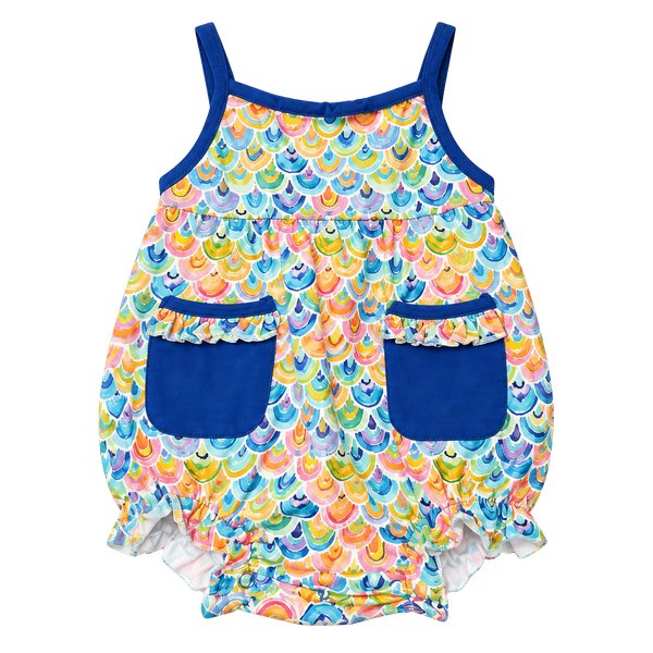 Abby & Evie Rainbow Romper Size 12M Multi Pockets