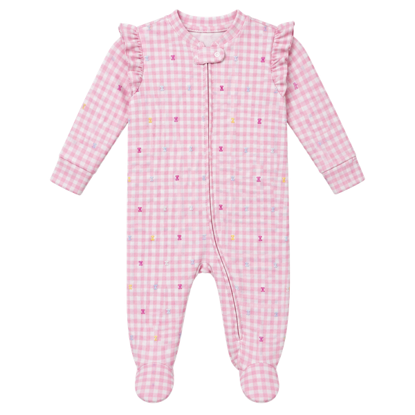 Paris Hilton Pink Gingham Footie Sleep 
