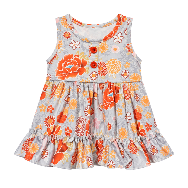 Honey Bean shirt Size 6M Orange Floral Ruffle