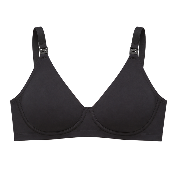 New Black Joyspun Maternity Wirefree, Unlined Nursing Clip Bra Size Medium