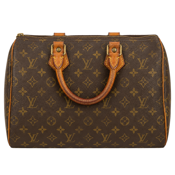 Louis Vuitton Speedy 30 Monogram Canvas Satchel Brown