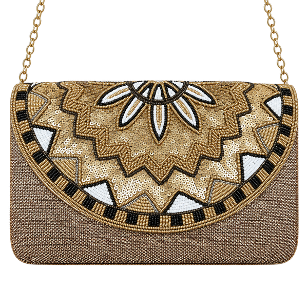 Fancy Party Clutch Hand Embroidered On Silk/Jute Material.