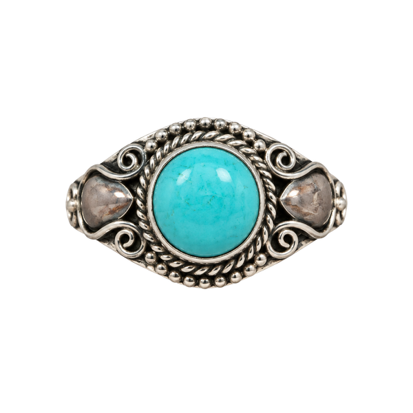 Vintage Sterling Silver Turquoise Ring Size 8.5
