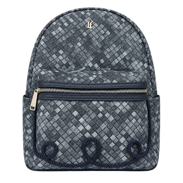 Loungefly Woven Faux Denim Convertible Mini Backpack Blue