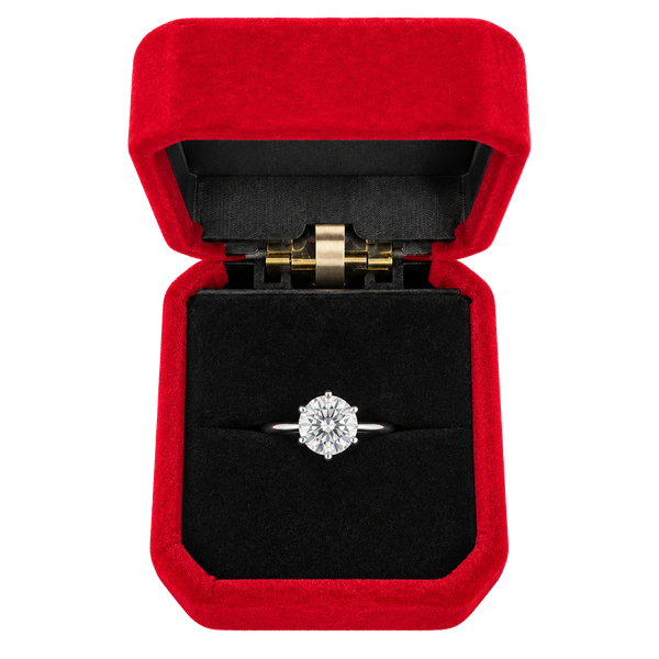 GRA Round Solitaire Moissanite Engagement Ring