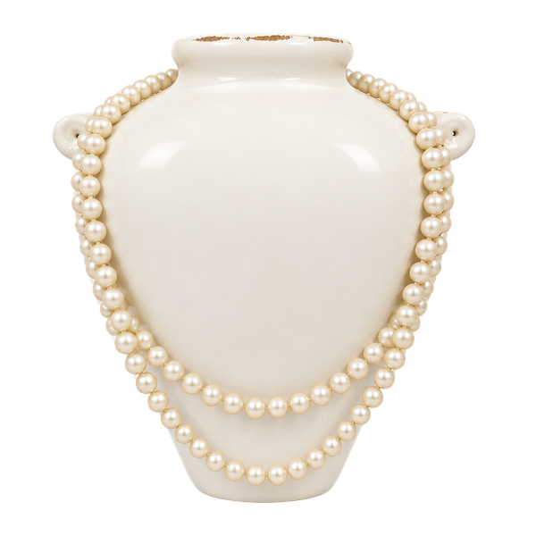 Vintage Double Strand Pearl Necklace Rhinestone Clasp