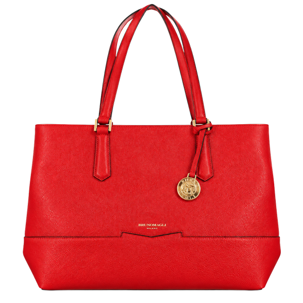 Bruno Magli Leather Tote Red Handbag