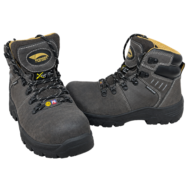 Avenger Work Boots Waterproof Composite Toe Brown Leather 8.5W