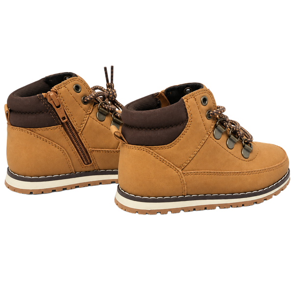 Toddler Boys Contrast Cuff Lace Up Boots - TAN Sz9