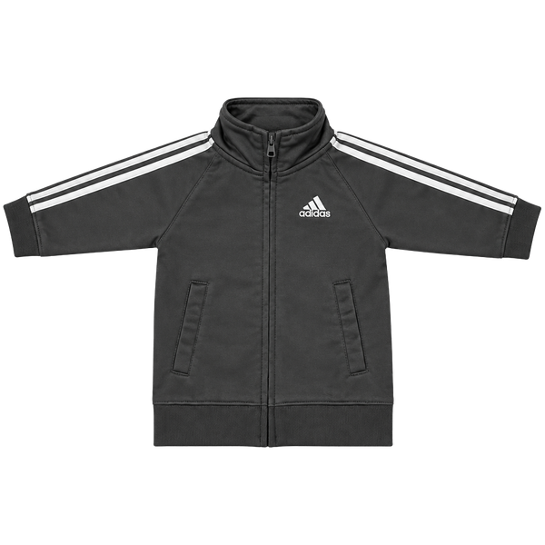 Adidas Track Jacket 18M Grey Full Zip 3 Stripe Toddler