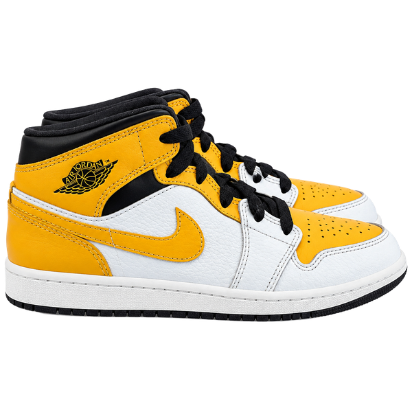 Jordan 1 Mid Alt Yellow White Black Sneakers Kids Size 2Y
