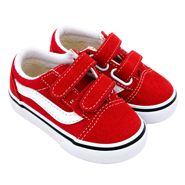 Vans Old Skool V Toddler Shoes Red White