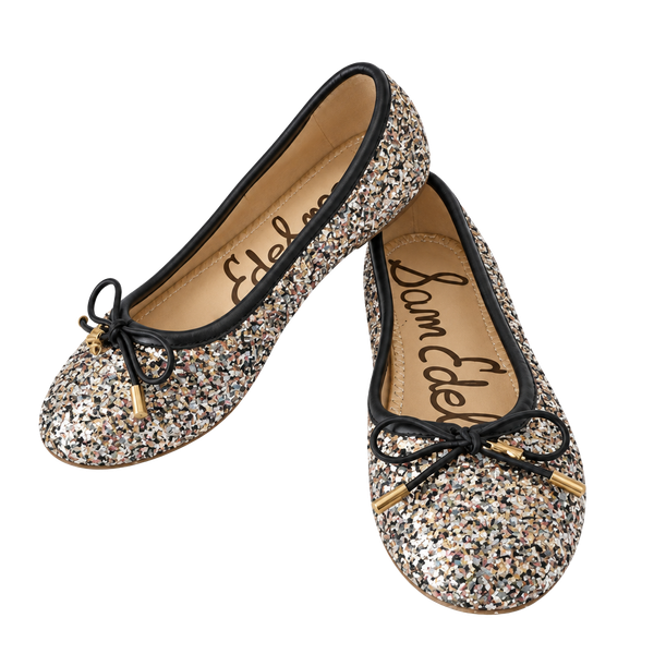 Sam Edelman Elicia Ballet Flats Silver Glitter Kids Size 2