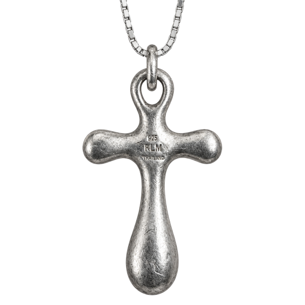 Robert Lee Morris RLM Sterling Silver Puffy Cross Pendant Necklace