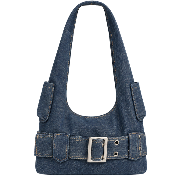 Vintage Y2K Denim Shoulder Bag Buckle Pocket Jean Underarm Handbag