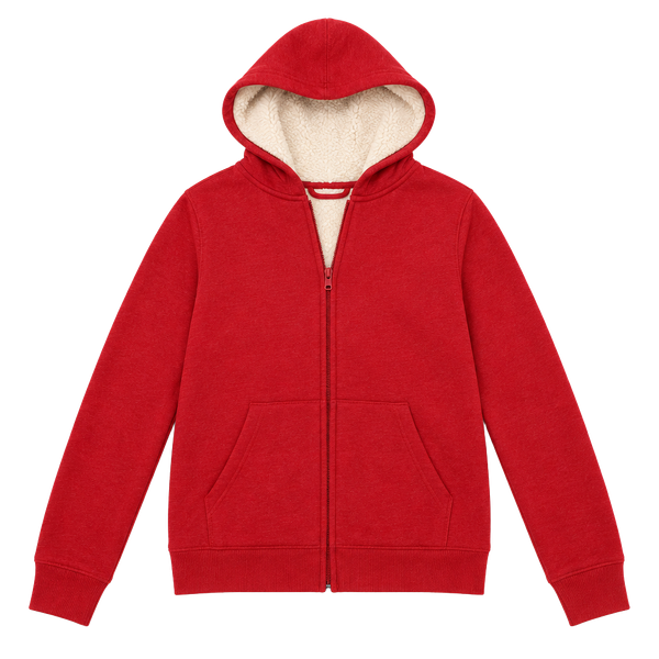 Cat & Jack Sherpa Lined Zip Hoodie Size M 8/10 Red