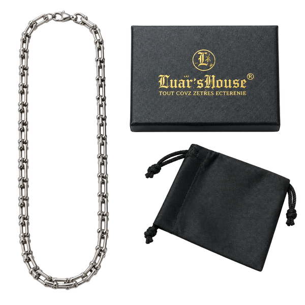 ChainsHouse U-Lock Link Necklace 18 Inch Stainless Steel Silver