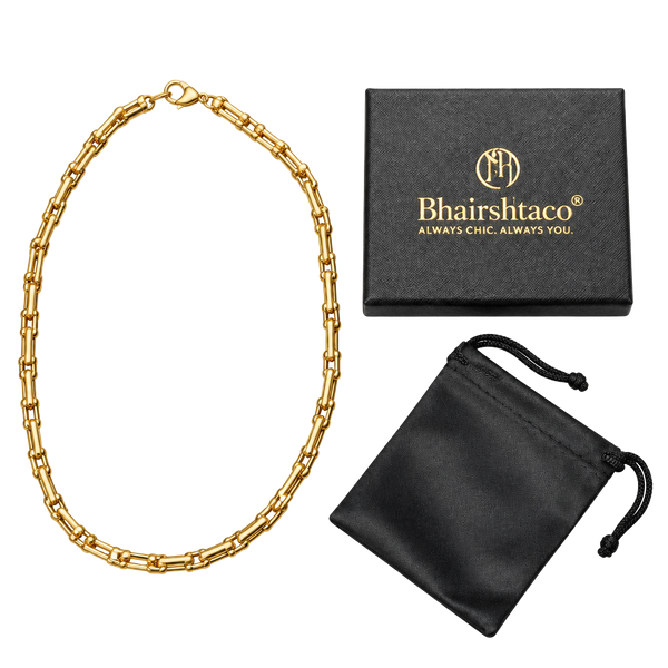 ChainsHouse Gold Tone U-Link Paperclip 18” Chain Necklace Hardware Link