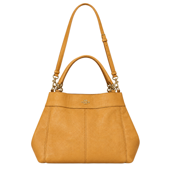 Coach Lexy F28997 Saddle Brown Pebbled Leather Shoulder Bag EUC