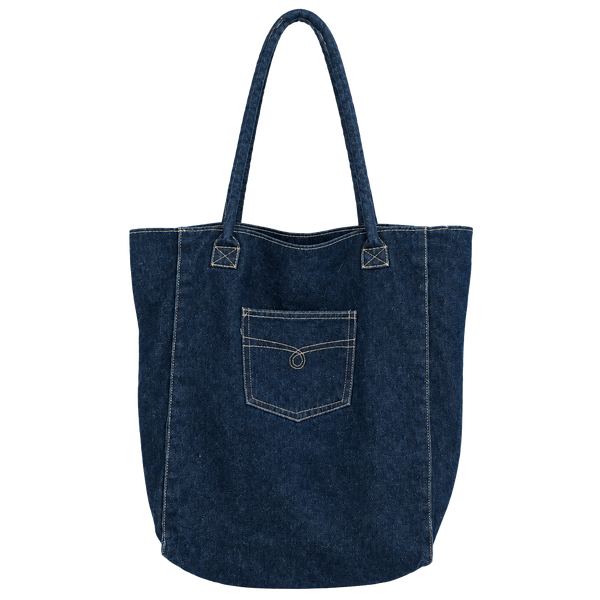 Denim & Co. Denim Tote Bag Dark Wash Blue Handbag