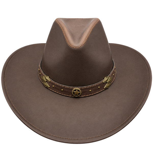 Leather Hats by Jars Cowboy Hat Large Brown Leather Western Hat
