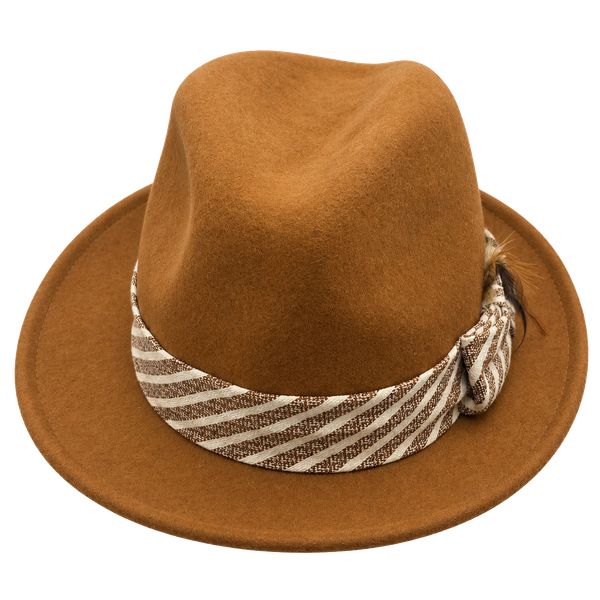 Montique Men's Bronze Color Short Brim Wool Felt Hat H-1982 - .com