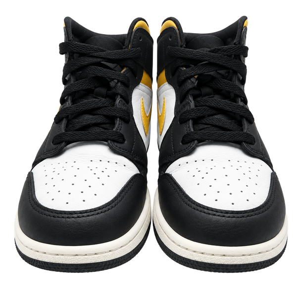 Nike Air Jordan 1 Retro Mid Pollen White Black 554724-177 Size Youth 5.5 (R1024)