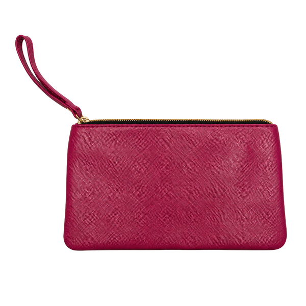 Macy's Maroon Leather Wristlet