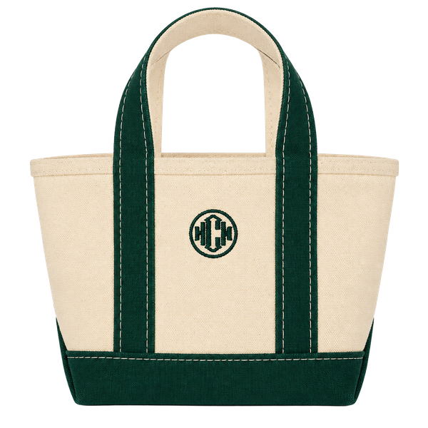 LL Bean Boat And Tote Green Canvas Mini Tote Bag