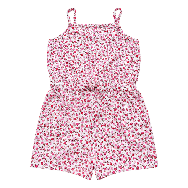 Wonder Nation Romper Size 5T Red Floral Print